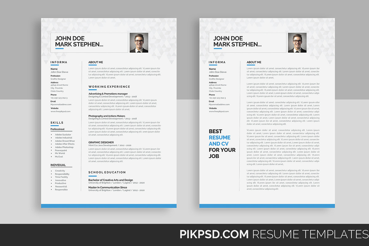 Resume/CV (2 Page) in Resume Templates - product preview 8