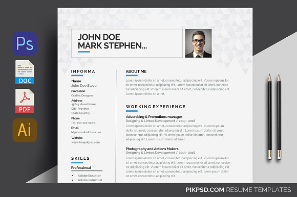 Resume/CV (2 Page) in Resume Templates - product preview 1