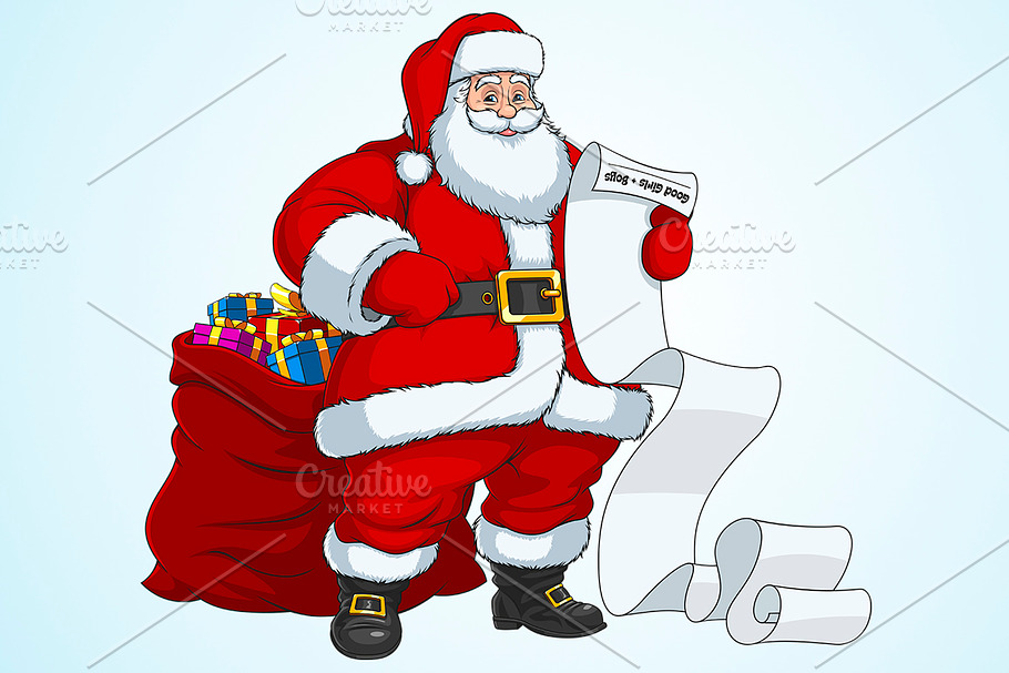 Santa Claus with a bag of gifts in Illustrations - product preview 8