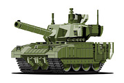 Cartoon modern armored tank
