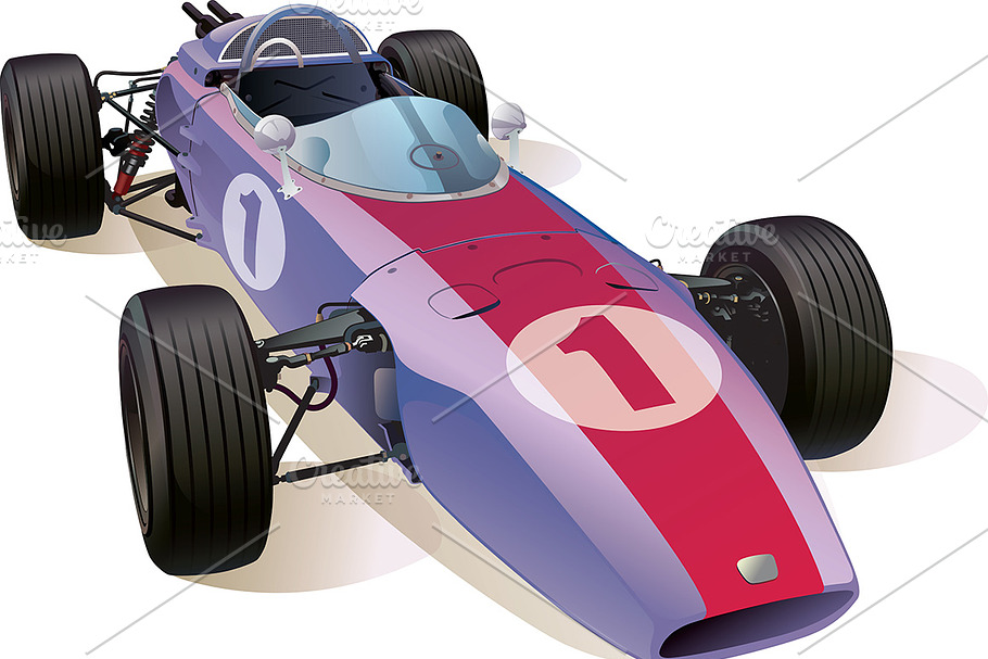 Classic F1 Racing Car in Objects - product preview 8