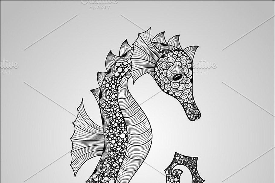 Vector Seahorse in Illustrations - product preview 8