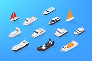 Set of 12 different ship