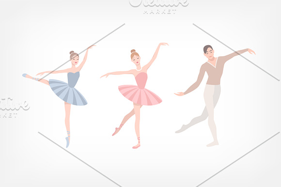 Set of ballet dancer in Illustrations - product preview 1