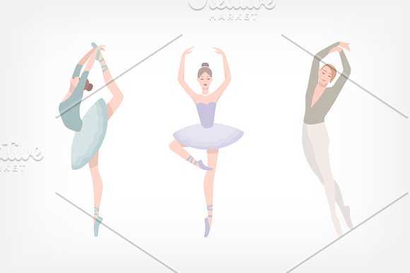 Set of ballet dancer in Illustrations - product preview 2