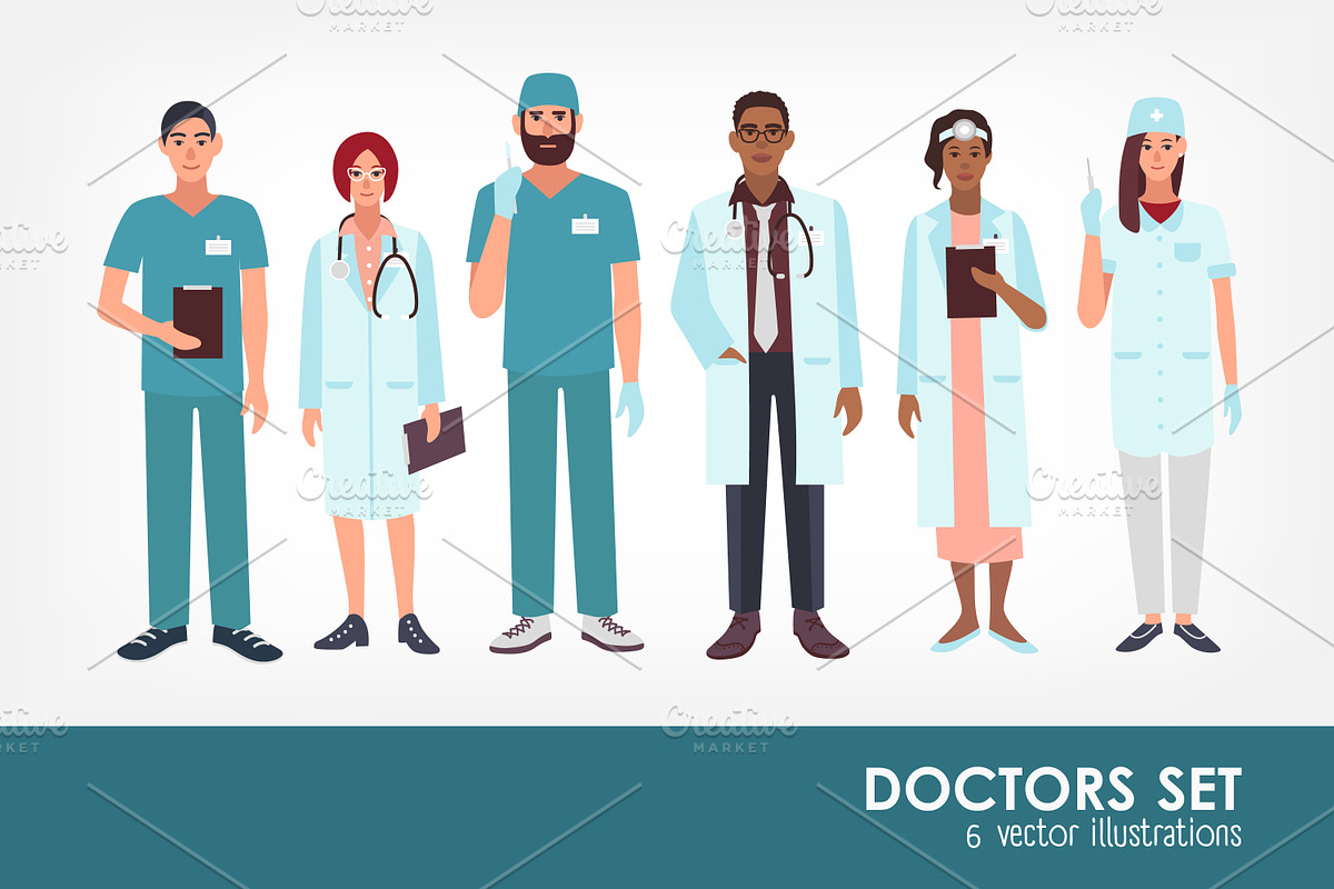 Set of doctors, medical workers in Illustrations - product preview 8
