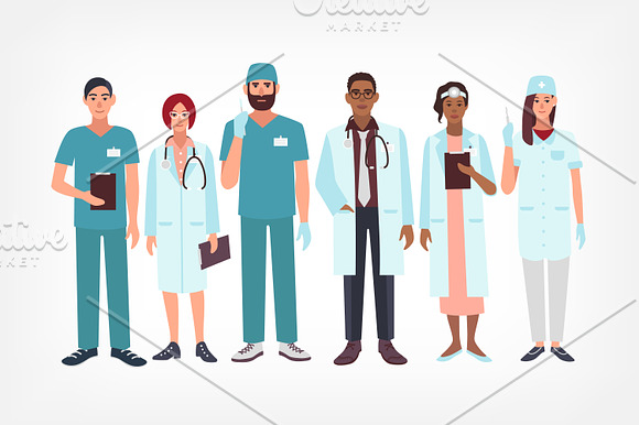 Set of doctors, medical workers in Illustrations - product preview 1