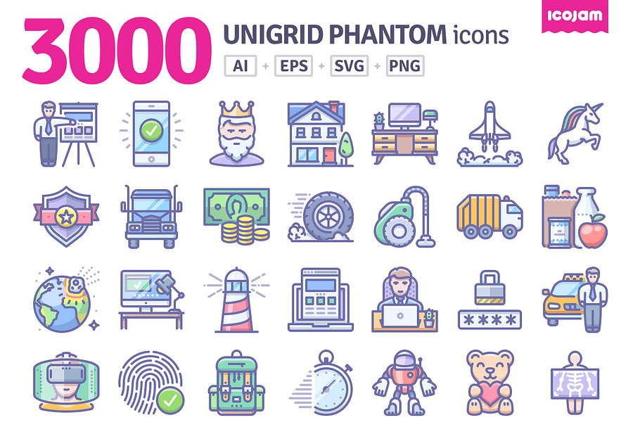 3000 Unigrid Phantom icons in Communication Icons - product preview 8