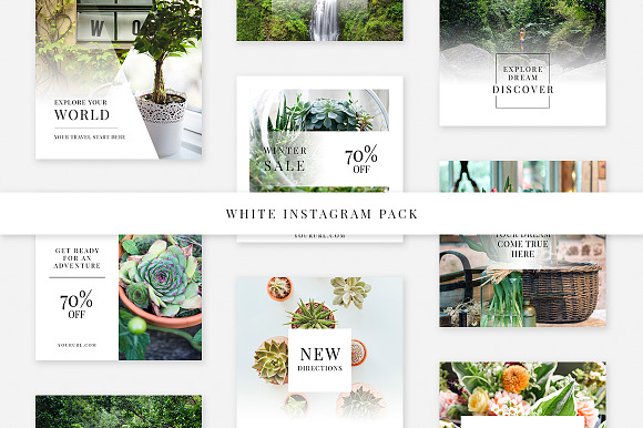 White Instagram Pack in Instagram Templates - product preview 3