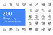 200 Shopping Line Icons