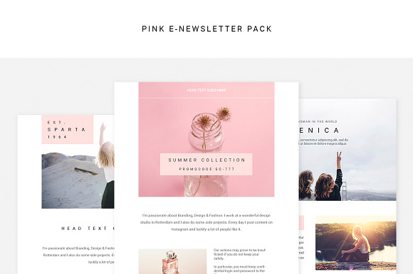 Pink E-newsletter Pack in Email Templates - product preview 9