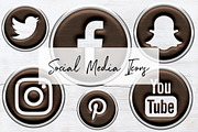 Wooden Flair Social Icons Set