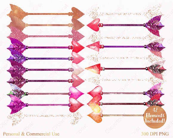 Pink & Rose Gold Arrow Graphics in Illustrations - product preview 1
