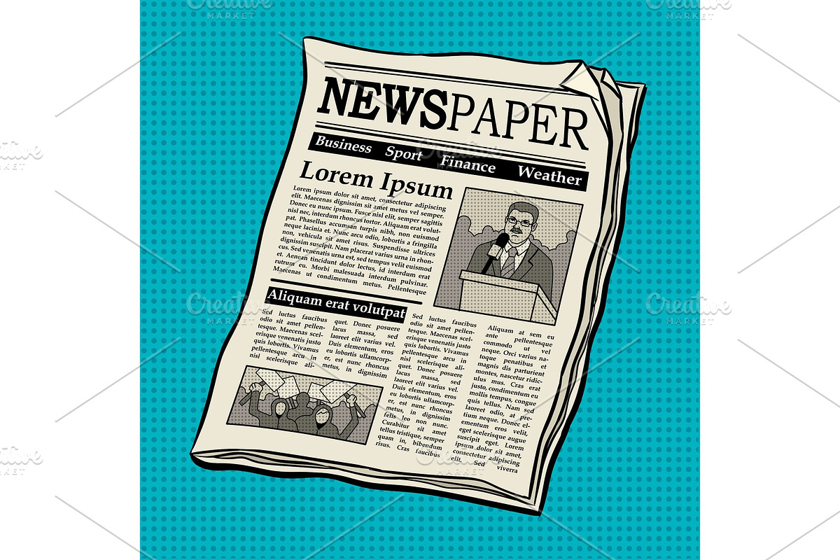 Newspaper pop art vector illustration in Illustrations - product preview 8