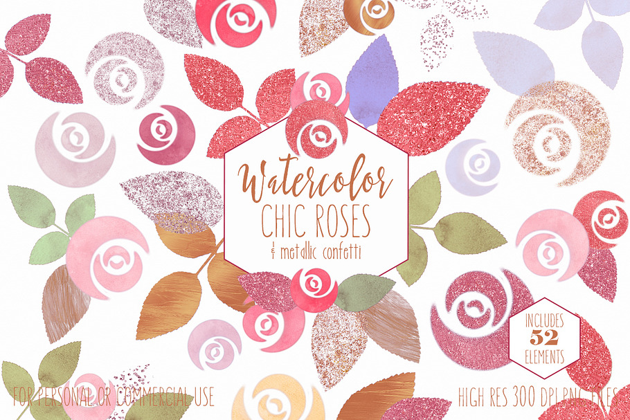 Blush & Rose Gold Roses Graphics in Illustrations - product preview 8