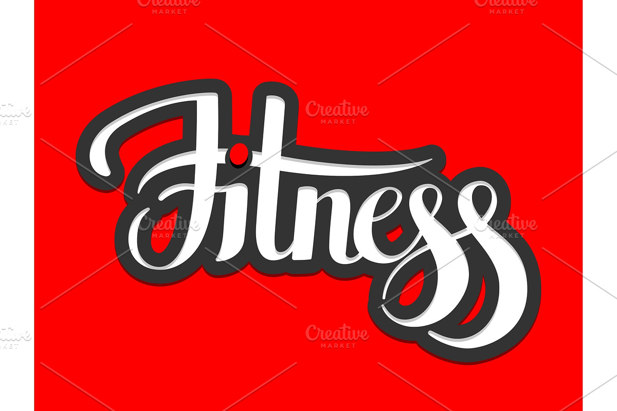 Fitness emblem hand lettering vector illustration in Illustrations - product preview 8