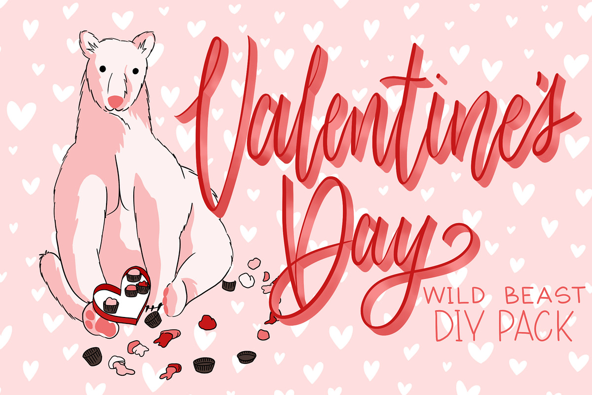 Valentines Day Wild Animals DIY Pack in Illustrations - product preview 8