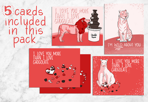 Valentines Day Wild Animals DIY Pack in Illustrations - product preview 3