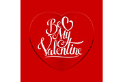 Valentine hand lettering vector illustration
