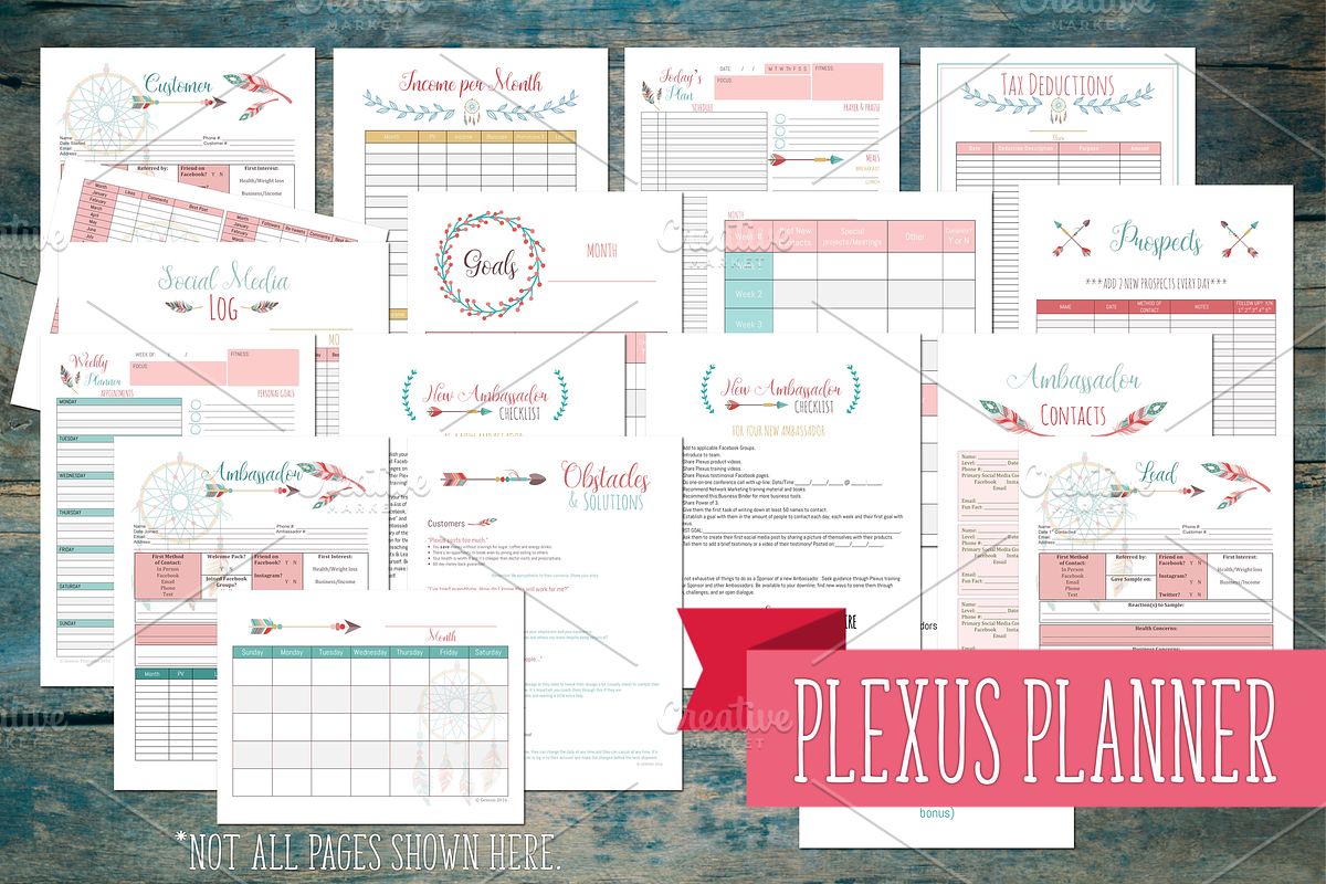 Plexus Planner - Boho Design in Stationery Templates - product preview 8