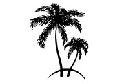 Palm tree ink sketch vector art