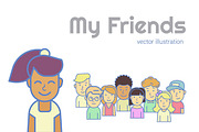 My Friends. Vector illustration