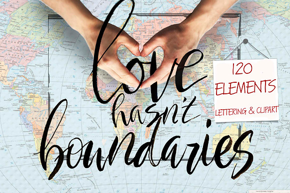 Love hasn't boundaries-lettering set in Illustrations - product preview 8
