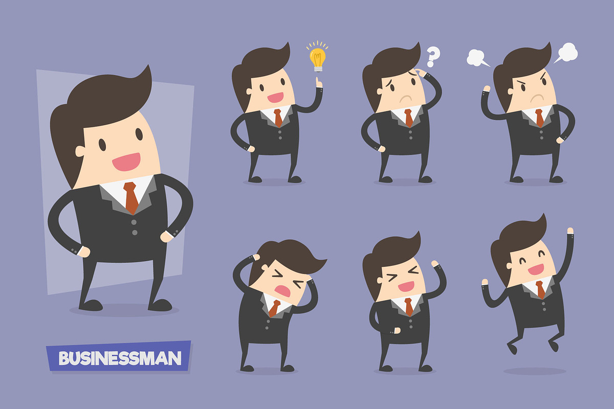 Vector Set of Businessman Characters in Illustrations - product preview 8