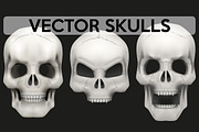 Vector set of 3 Human skulls