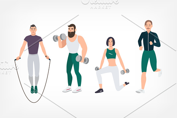 Gym people in Illustrations - product preview 2