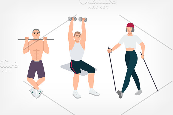 Gym people in Illustrations - product preview 3