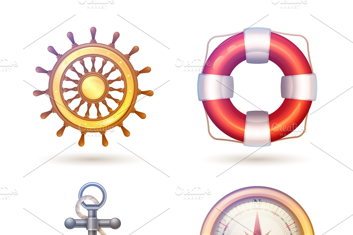 Marine decorative symbols set in Illustrations - product preview 8
