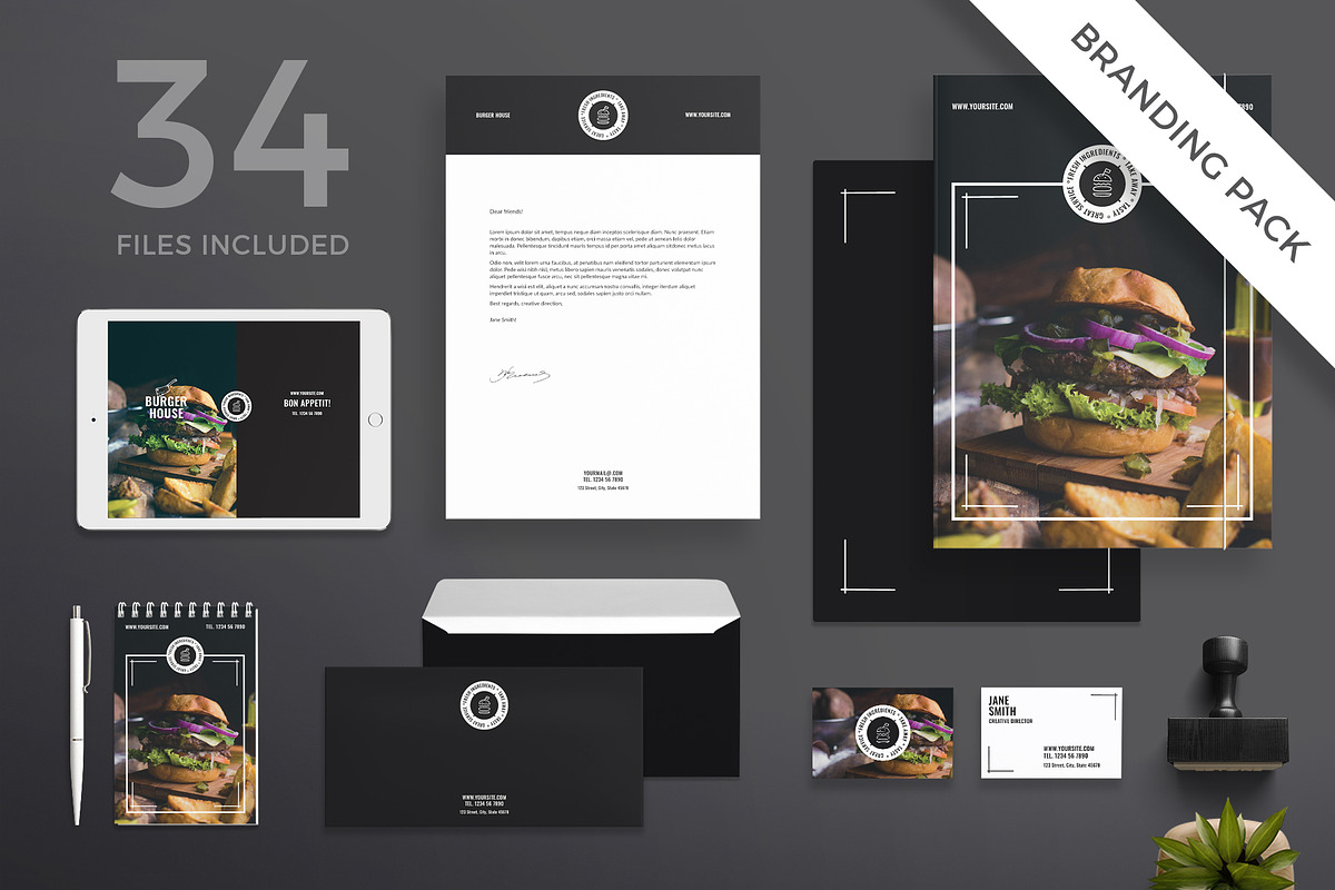 Branding Pack | Burger House in Branding Mockups - product preview 8