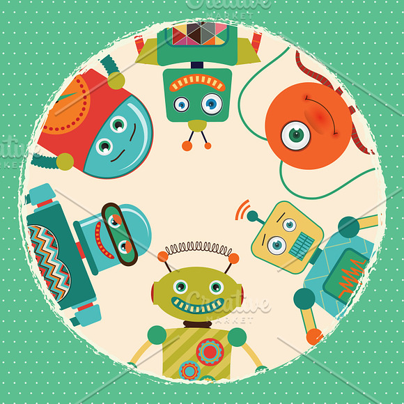 Collection of Banners + Robot Icons in Illustrations - product preview 1