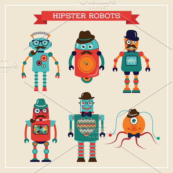 Collection of Banners + Robot Icons in Illustrations - product preview 3