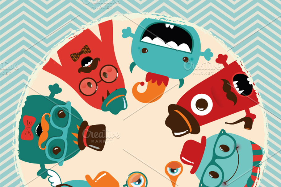 Collection of Banners with Monsters in Illustrations - product preview 8
