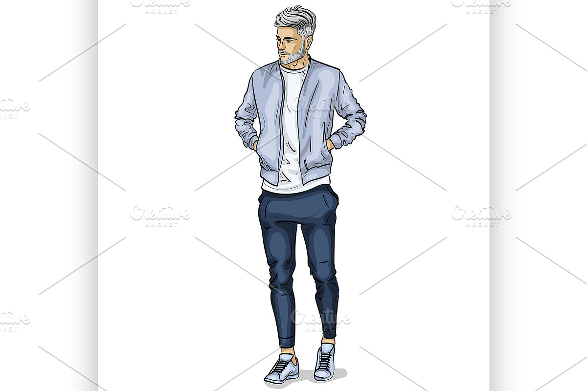 Vector man model dressed in Illustrations - product preview 8