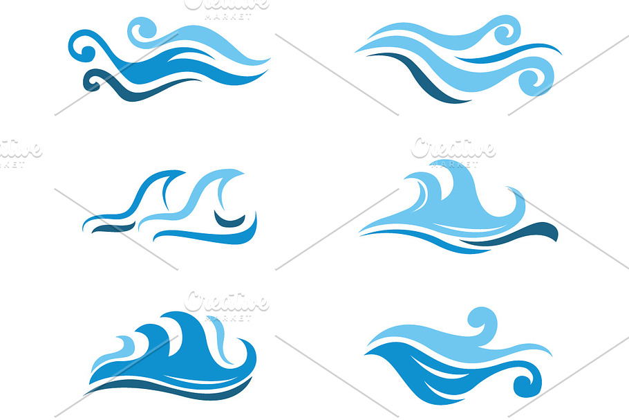 Abstract Wave Ocean Water Isolated in Illustrations - product preview 8