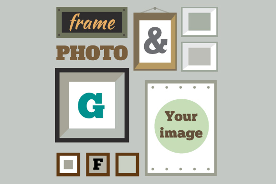 Vector set of photo frames in Illustrations - product preview 8