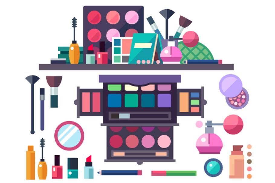 Beauty store. Cosmetics set in Illustrations - product preview 8