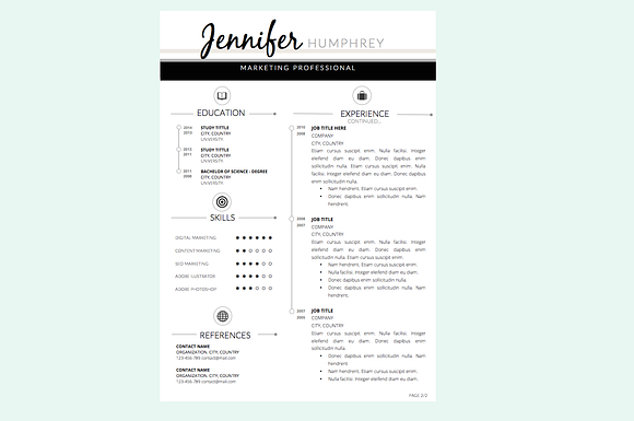 Resume Template + Cover Letter WORD in Letter Templates - product preview 1