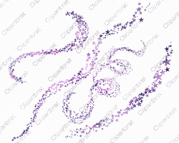 Purple Watercolor Celestial Stars in Illustrations - product preview 3