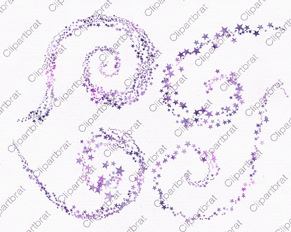 Purple Watercolor Celestial Stars in Illustrations - product preview 4