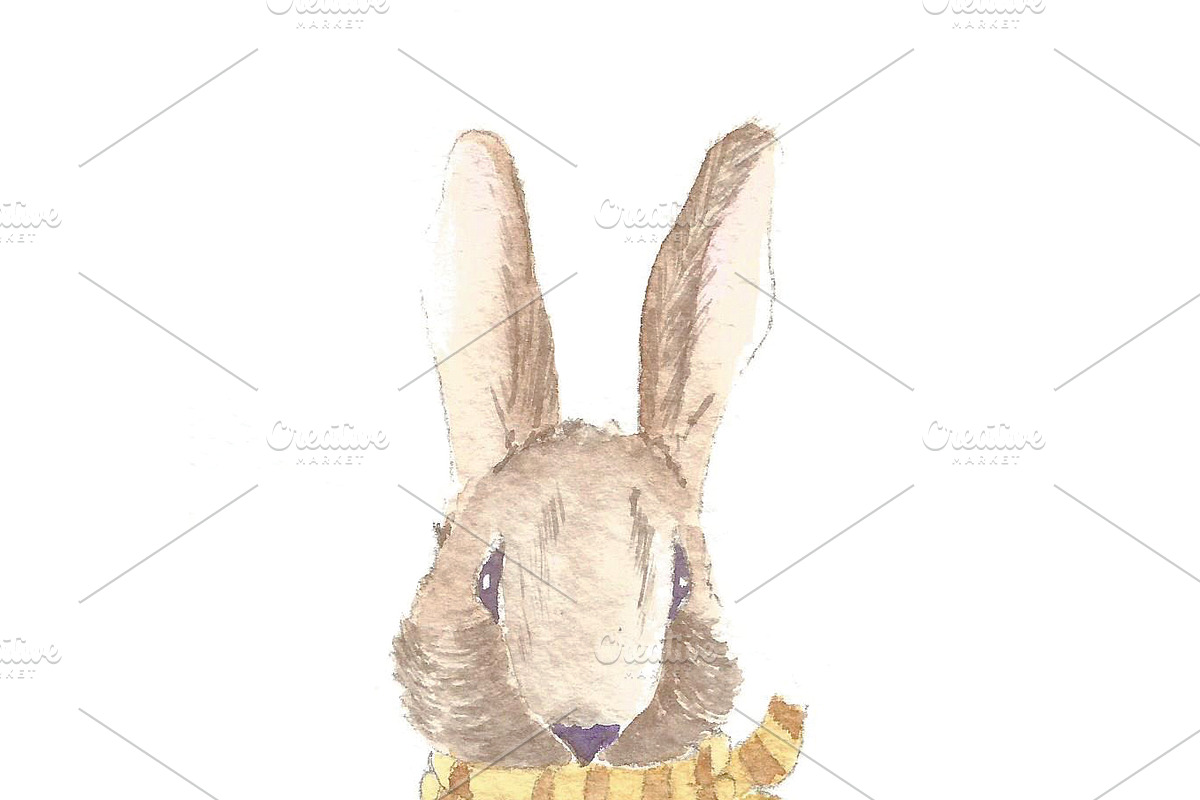 New Year card "rabbit" in Illustrations - product preview 8
