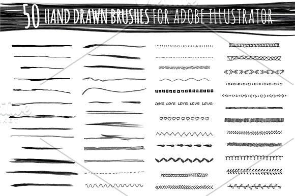 50 Adobe Illustrator vector brushes in Photoshop Brushes - product preview 1