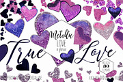 Navy & Pink Love Hearts Clipart