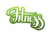 Fitness emblem hand lettering vector illustration