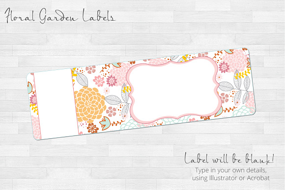 Floral Garden Wrap Address Labels in Stationery Templates - product preview 2