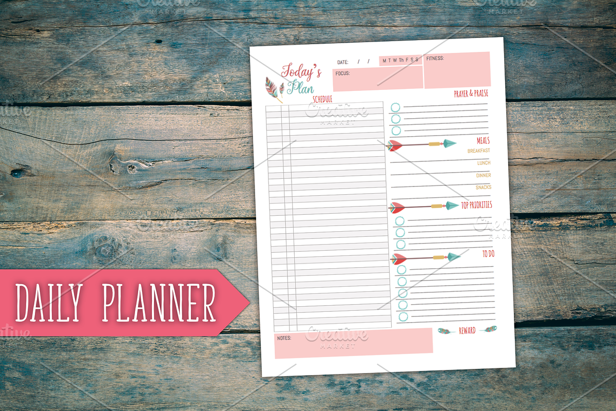 Daily Planner - Boho Style in Stationery Templates - product preview 8
