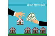 Buy house banner concept for cash